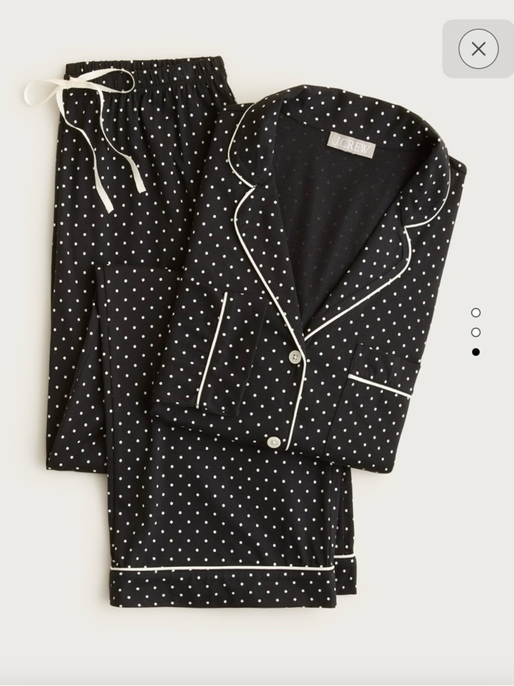 NWT Jcrew Dreamy Cotton-blend Long Sleeve Pajama Set in Polka Dot Print Size M - Picture 2 of 5